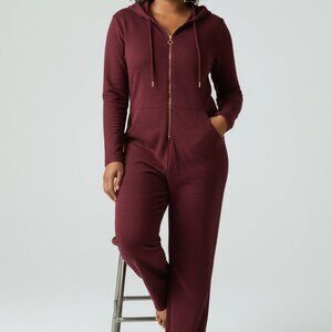 Yitty's Burgundy Hooded Pajama Onesie by Fabletics